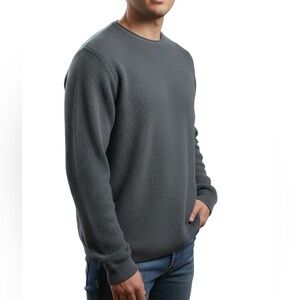 Womens Knit Crewneck Sweater XL Organic Cotton Sustainable Oversized Minimalist